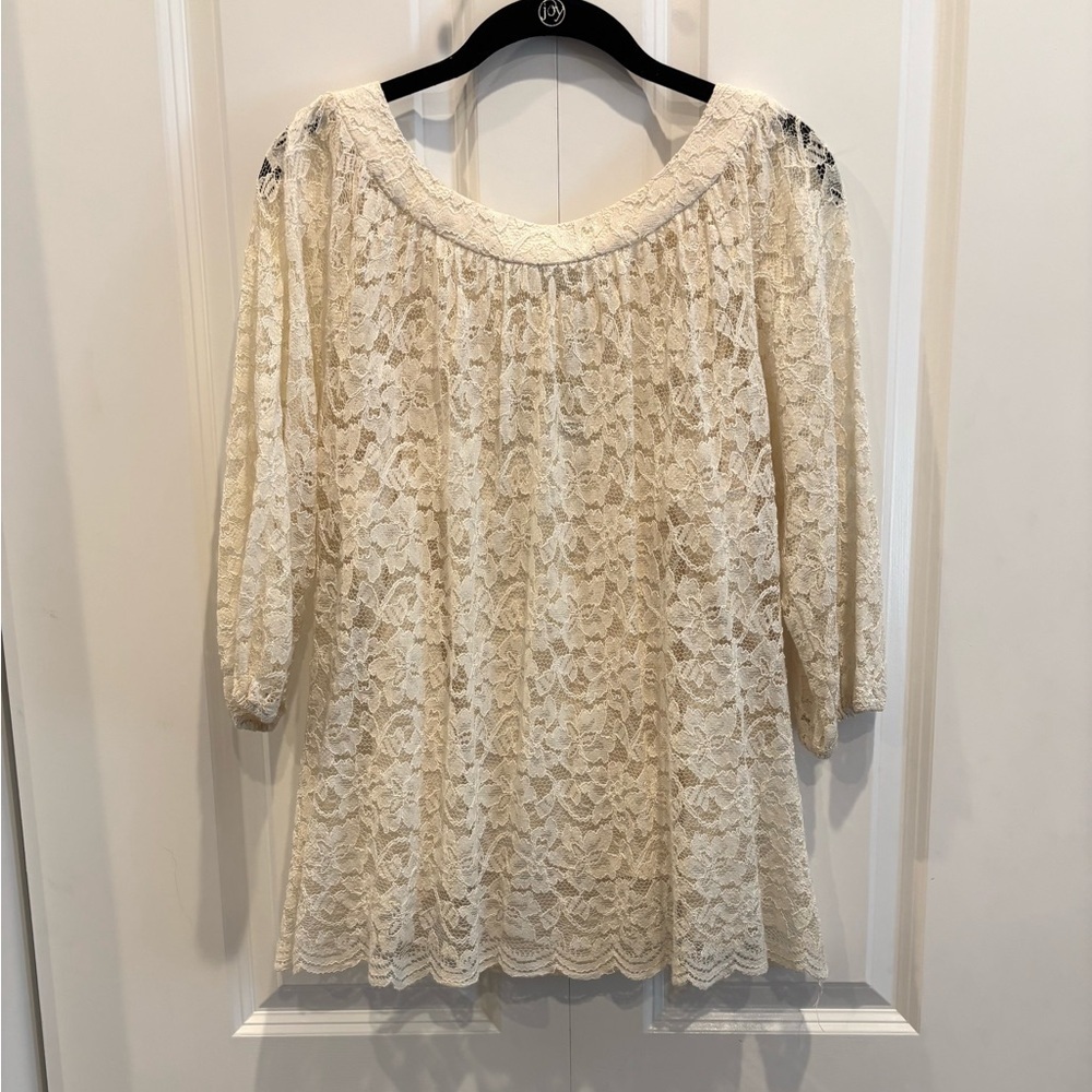 Diane Von Furstenberg Elisabetta Ivory Lace Blouse - Picture 5 of 5